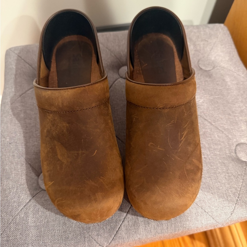 Women’s Brown Leather Sanita Clogs
